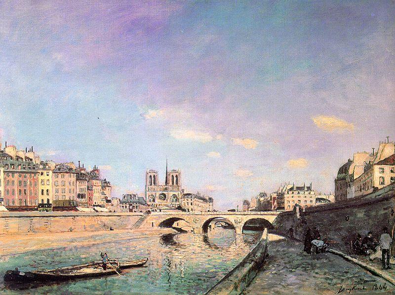 Johann Barthold Jongkind The Seine and Notre Dame in Paris oil painting picture